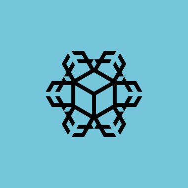 Altıgen simetrik F harfi logosu