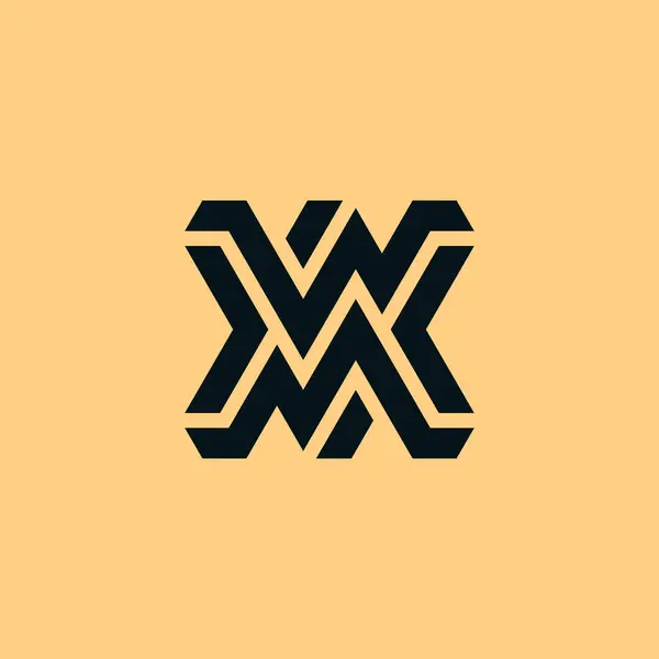 现代字母Mw或Wm单字标识 — 图库矢量图片