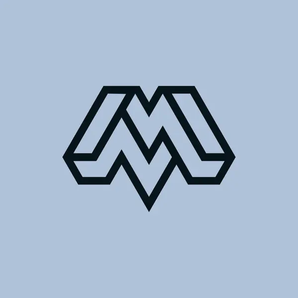 Modern Letter Lines Monogram Logo — Stock Vector