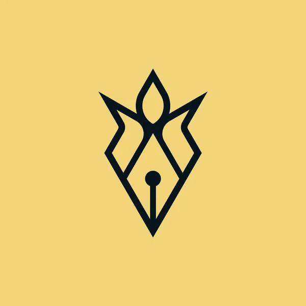 Элегантная Современная Ручка Логотип Огня — стоковый вектор