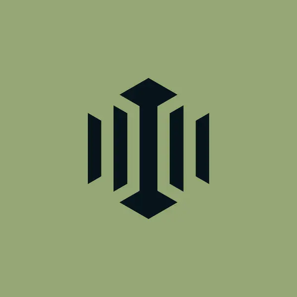 Lettera Moderna Esagono Logo Marchio Aziendale — Vettoriale Stock