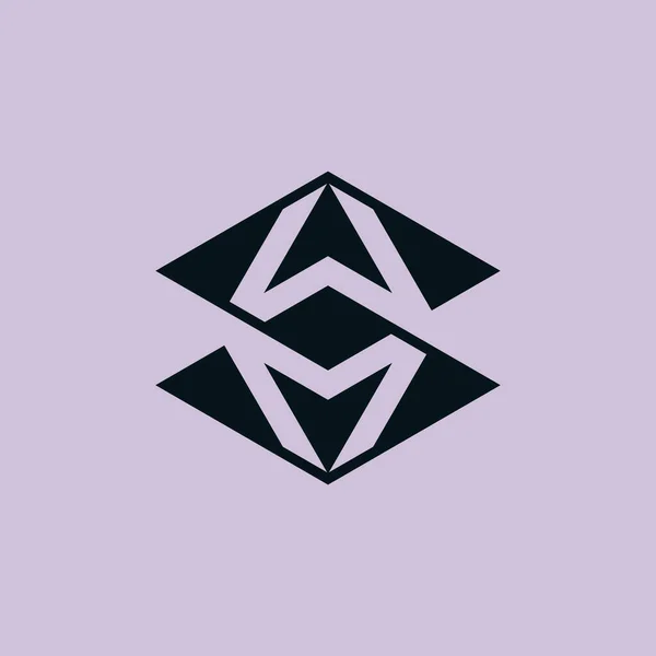 Logo Monogram Semplice Moderno — Vettoriale Stock
