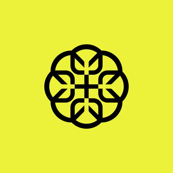 抽象的な花の葉のペタルの頭脳の心のロゴ — ストックベクタ