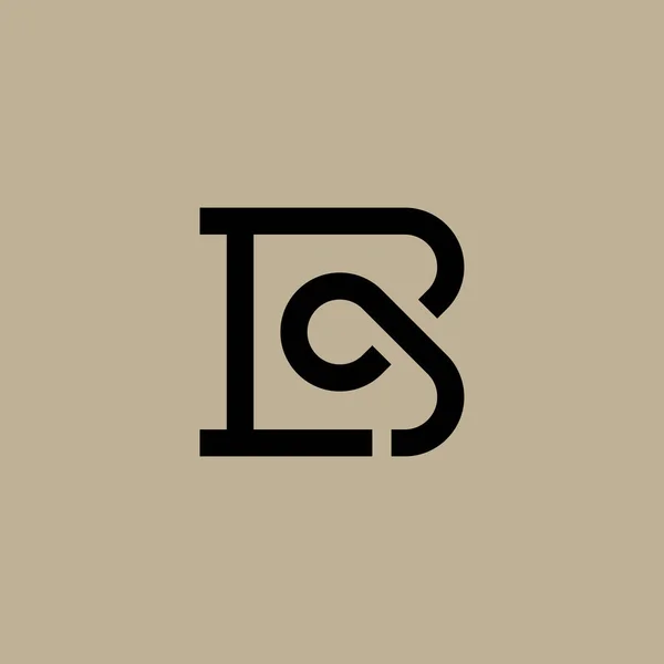 Carta Inicial Moderna Logotipo Monograma Número — Vetor de Stock