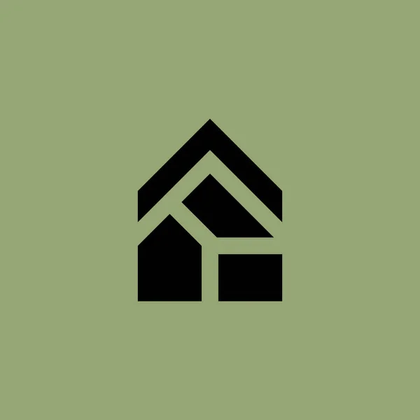 Simple Modern Initial Letter House Logo — Stock Vector