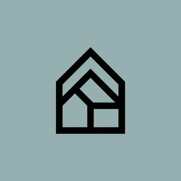 Einfache Moderne Anfangsbuchstaben Haus Logo — Stockvektor
