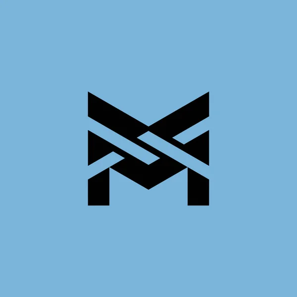 Modern Harf Içe Geçmiş Monogram Logosu — Stok Vektör