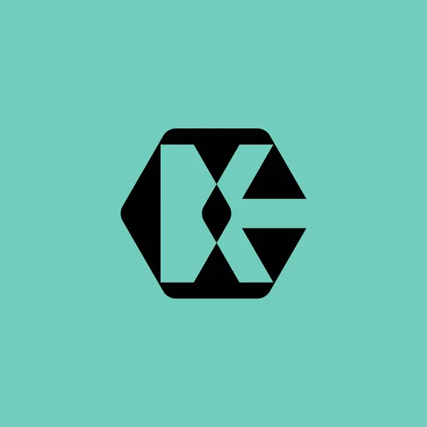 Eenvoudige Abstracte Letter Hexagonaal Logo — Stockvector