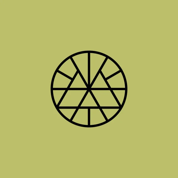 Linia Sztuka Góra Słońce Blask Logo — Wektor stockowy