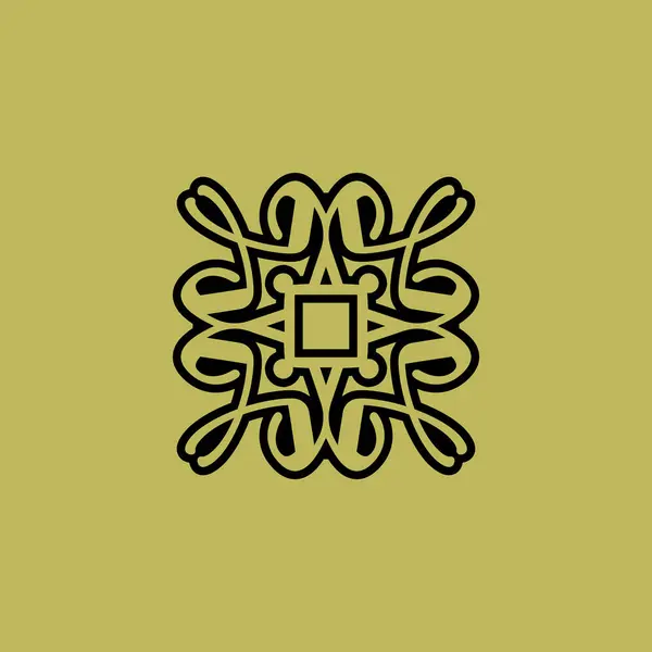 Abstrato Letra Simétrica Ornamental Logotipo Elegante — Vetor de Stock