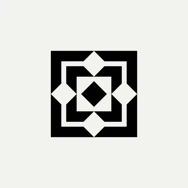 Elegancki Nowoczesny Kwadrat Ornament Płytki Logo — Wektor stockowy