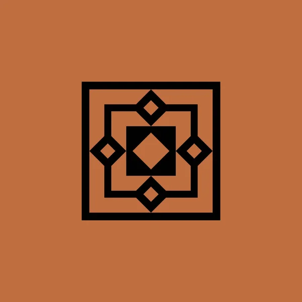 Elegant Modern Fyrkantig Prydnad Kakel Logotyp — Stock vektor