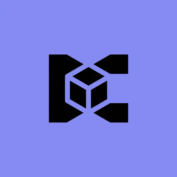 Пряма Проста Початкова Літера Логотип Кубикової Коробки — стоковий вектор