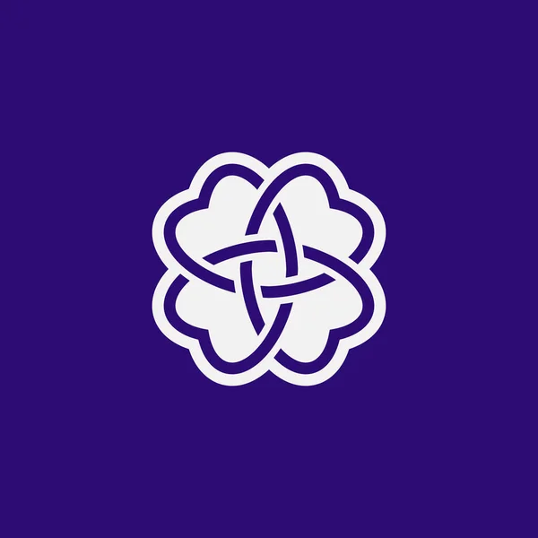 Простой Элегантный Переплетенный Логотип Цветка Зуба — стоковый вектор