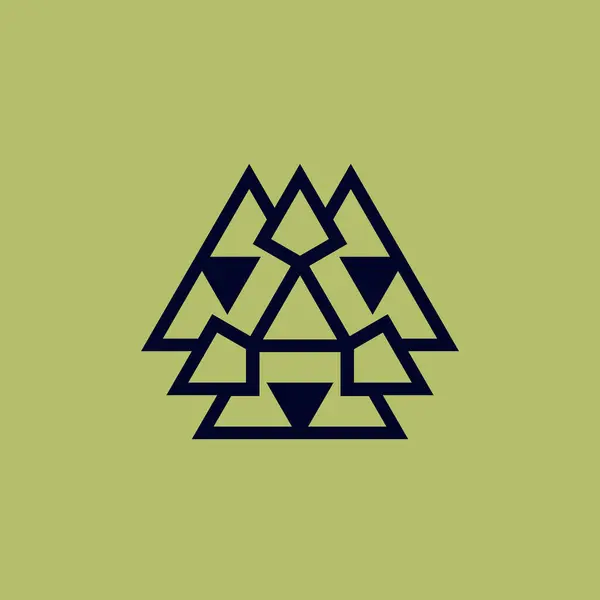 Negrito Moderno Triângulo Padrão Linhas Logotipo Abstrato — Vetor de Stock
