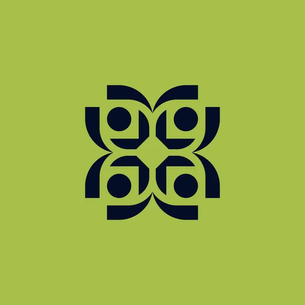 抽象的なコミュニティ 花の十字のロゴ — ストックベクタ