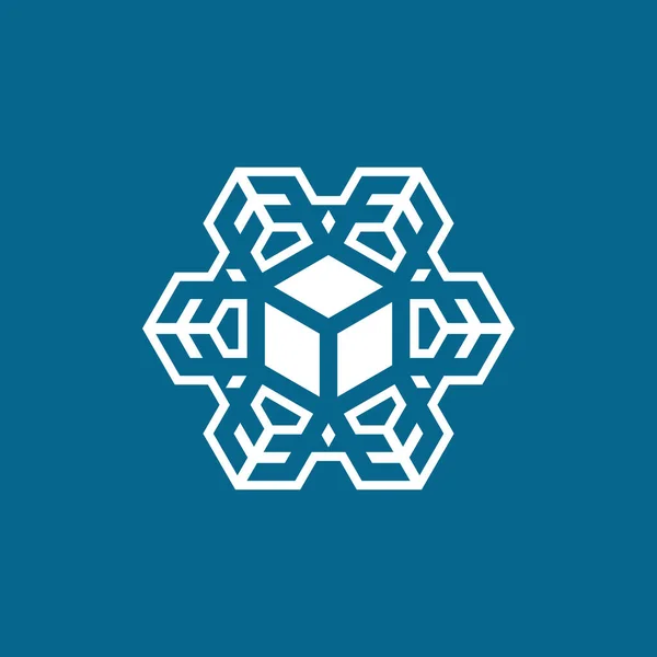 Hexágono Simétrico Letra Logotipo — Vetor de Stock