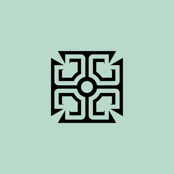 Elegant Prydnad Kors Symbol Abstrakt Logotyp — Stock vektor