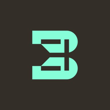 modern soyut ilk harf B monogram logosu