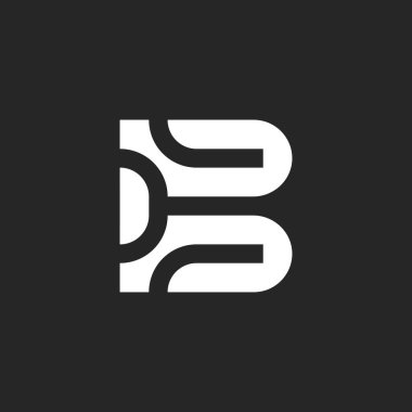 modern ilk harf B ağ teknik bağlantı logosu