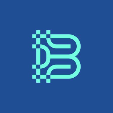 modern ilk harf B ağ teknik bağlantı logosu