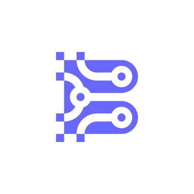 modern ilk harf B ağ teknik bağlantı logosu