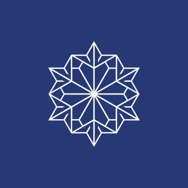 Soyut modern yıldız kar tanesi mandala zarif logosu