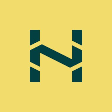 modern harf HN veya NH monogram logosu