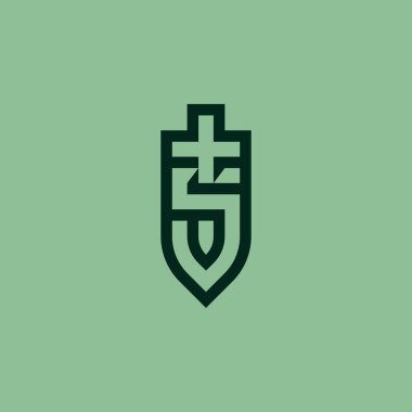 Basit S harfi kılıç logosu