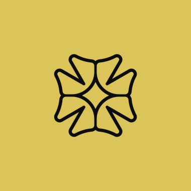 Soyut zarif çapraz yıldız simgesi logosu
