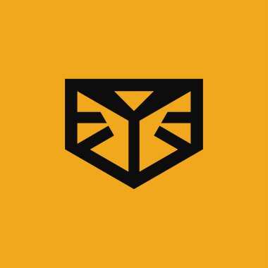 Soyut kuş amblemi kalkan logosu