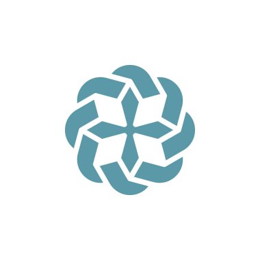 yıldız birleşmiş topluluk geometrik çiçek logosu