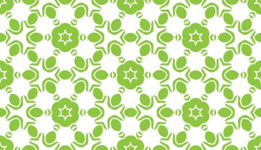 Soyut açık yeşil çiçekli desenler