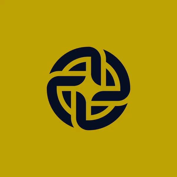 Soyut Yıldız Dairesel Girdap Şeklinde Madalyon Logosu — Stok Vektör