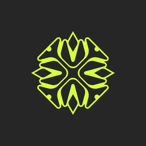 Astratto Elegante Moderno Mandala Floreale Logo Lusso — Vettoriale Stock