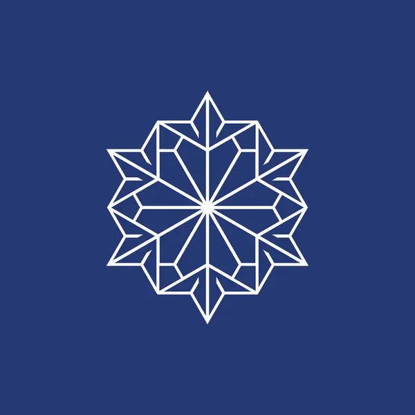 Abstrato Estrela Moderna Floco Neve Mandala Logotipo Elegante —  Vetores de Stock