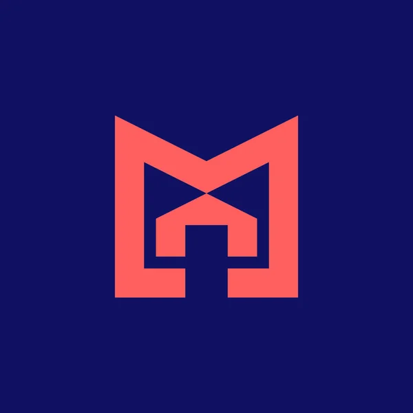 Modern Ilk Harf House Mimari Logosu — Stok Vektör
