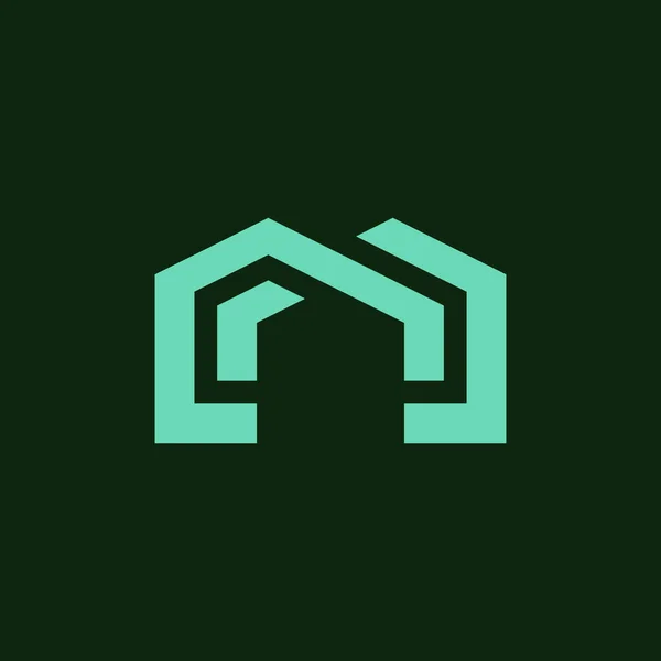 Moderní Počáteční Písmeno Dům Architektonické Logo — Stockový vektor