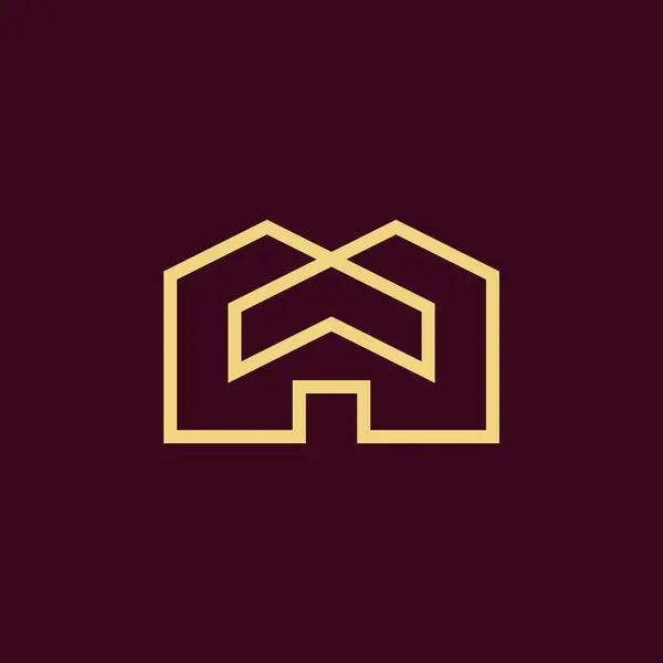 Huruf Awal Modern Logo Arsitektur Rumah - Stok Vektor