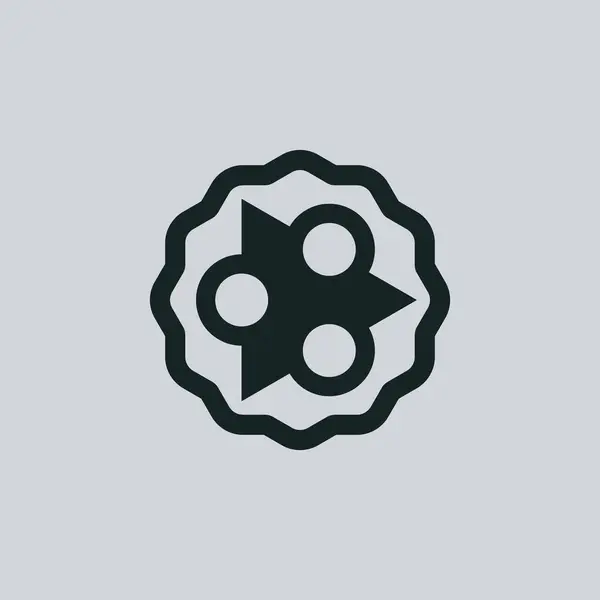 Abstrakt Play Knapp Samarbete Cirkel Logotyp — Stock vektor