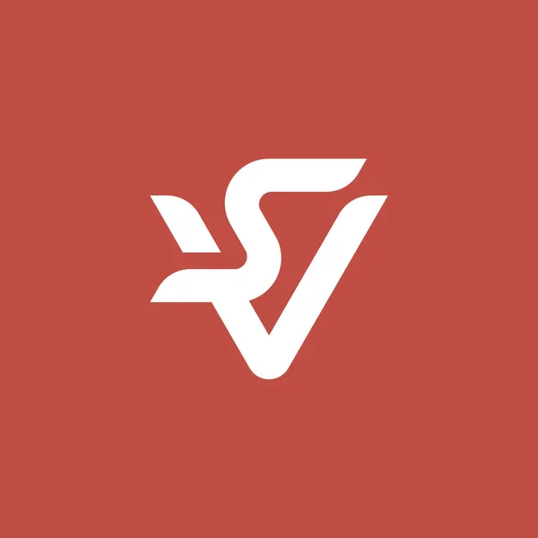 Carta Simples Elegante Logotipo — Vetor de Stock