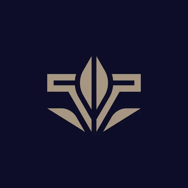 Abstract Elegant Letter Leaf Natural Logo — Stock Vector