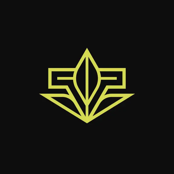 Abstrato Elegante Letra Folha Natural Esboço Logotipo —  Vetores de Stock