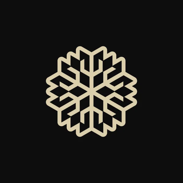 Abstrato Floco Neve Flor Logotipo Tridente —  Vetores de Stock