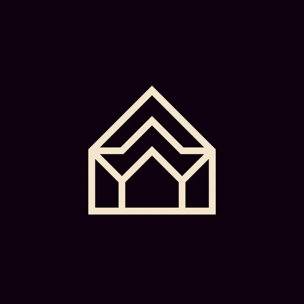 Moderní Jednoduché Písmeno Dům Logo — Stockový vektor