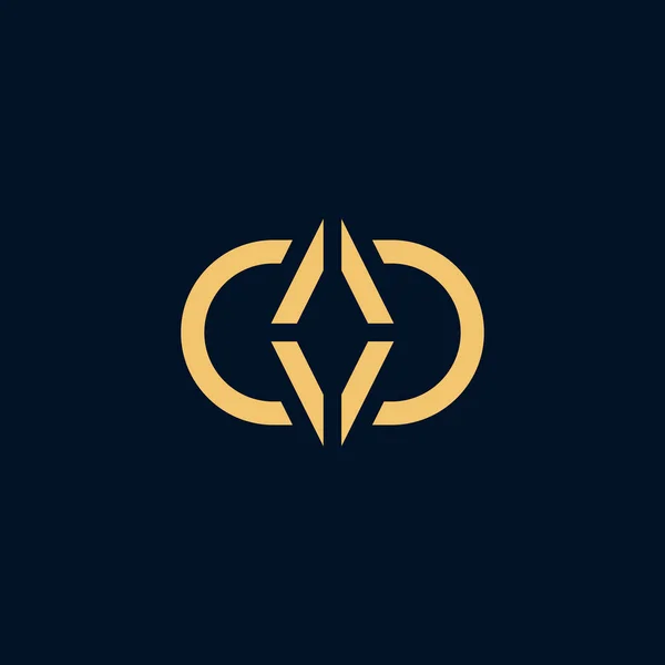 Modernes Einfaches Anfangsbuchstaben Und Diamant Logo — Stockvektor