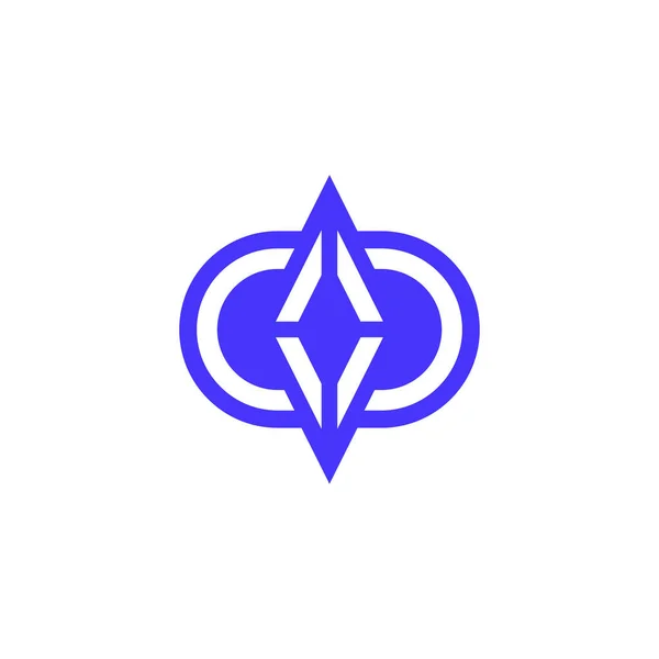 Современный Простой Начальный Логотип Алмазами — стоковый вектор