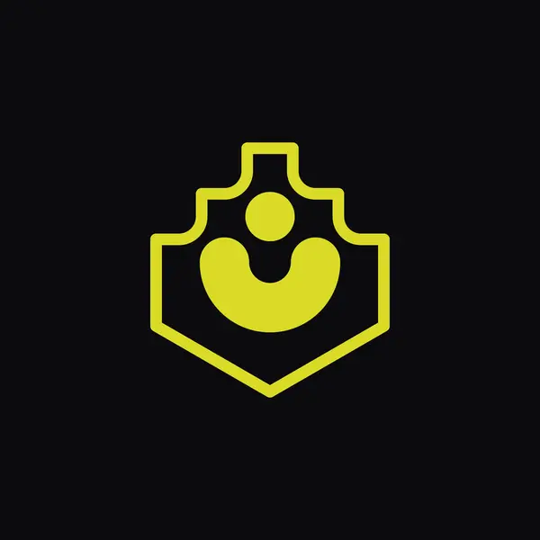 Happy People Badge Shield Network Logo — Stockový vektor