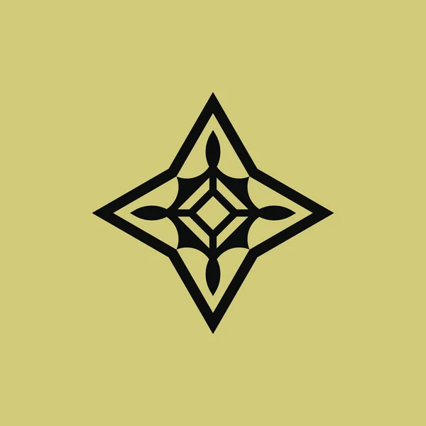 現代抽象ダイヤモンドスターフラワーロゴ — ストックベクタ