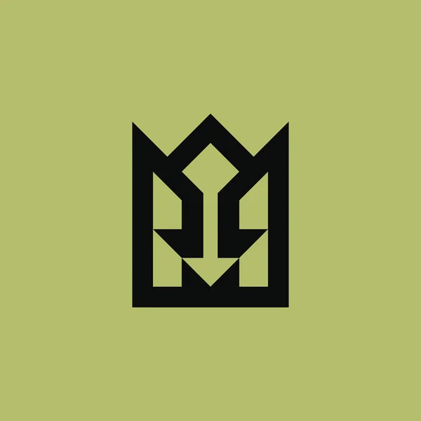 Lettre Abstraite Moderne Logo Tech Réseau — Image vectorielle
